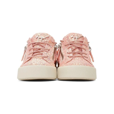 Shop Giuseppe Zanotti Pink Glitter May London Sneakers