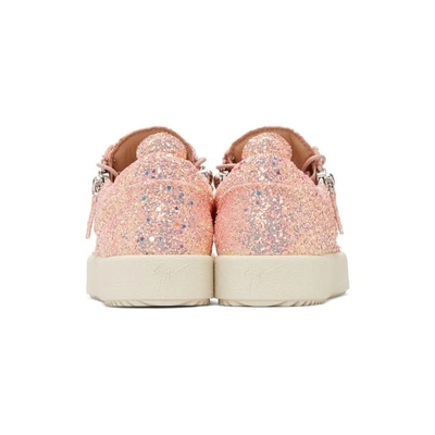 Shop Giuseppe Zanotti Pink Glitter May London Sneakers