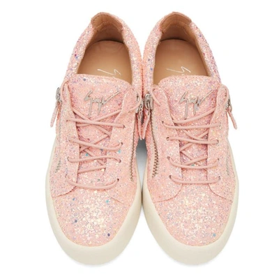 Shop Giuseppe Zanotti Pink Glitter May London Sneakers