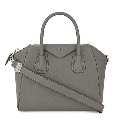 Shop Givenchy Antigona Small Leather Tote In Grey