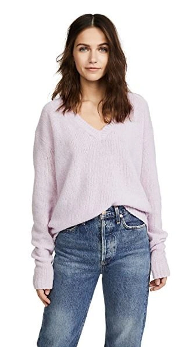 Shop Marc Jacobs V Neck Sweater In Pale Lilac