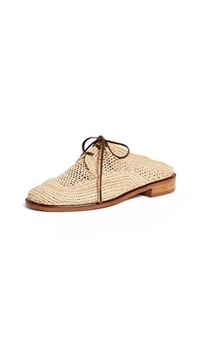 Shop Robert Clergerie Jaly Oxford Mules In Natural/gold