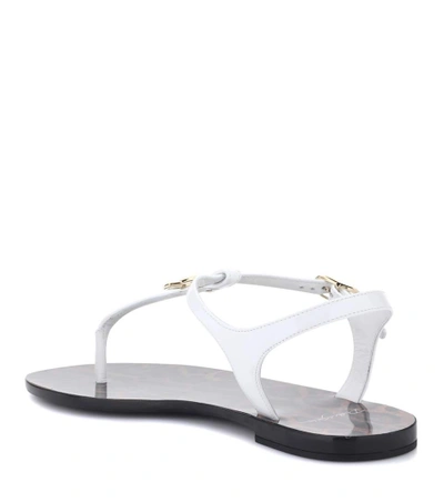 Shop Dolce & Gabbana Patent Leather Sandals In White