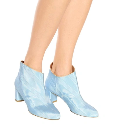 Shop Malone Souliers Eula 50 Moire Ankle Boots In Blue