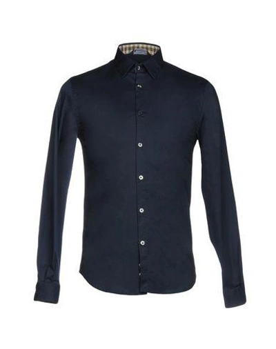 Shop Aquascutum Shirts In Dark Blue