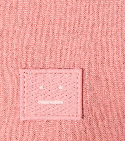 Shop Acne Studios Nalon S Face Wool Sweater In Pink