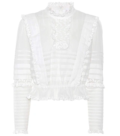 Shop Zimmermann Helm Layered Frill Cotton Top In White