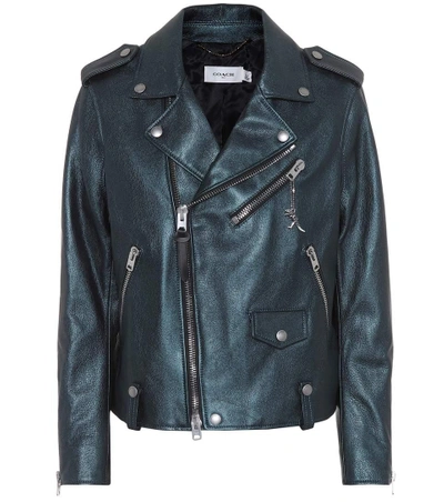 Shop Coach Dark Star Leather Biker Jacket