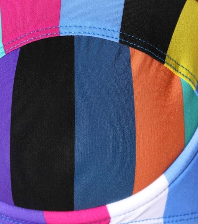 Shop Diane Von Furstenberg Striped Bikini Top In Multicoloured
