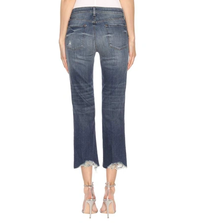 Shop J Brand Selena Mid-rise Cropped Jeans In Blue