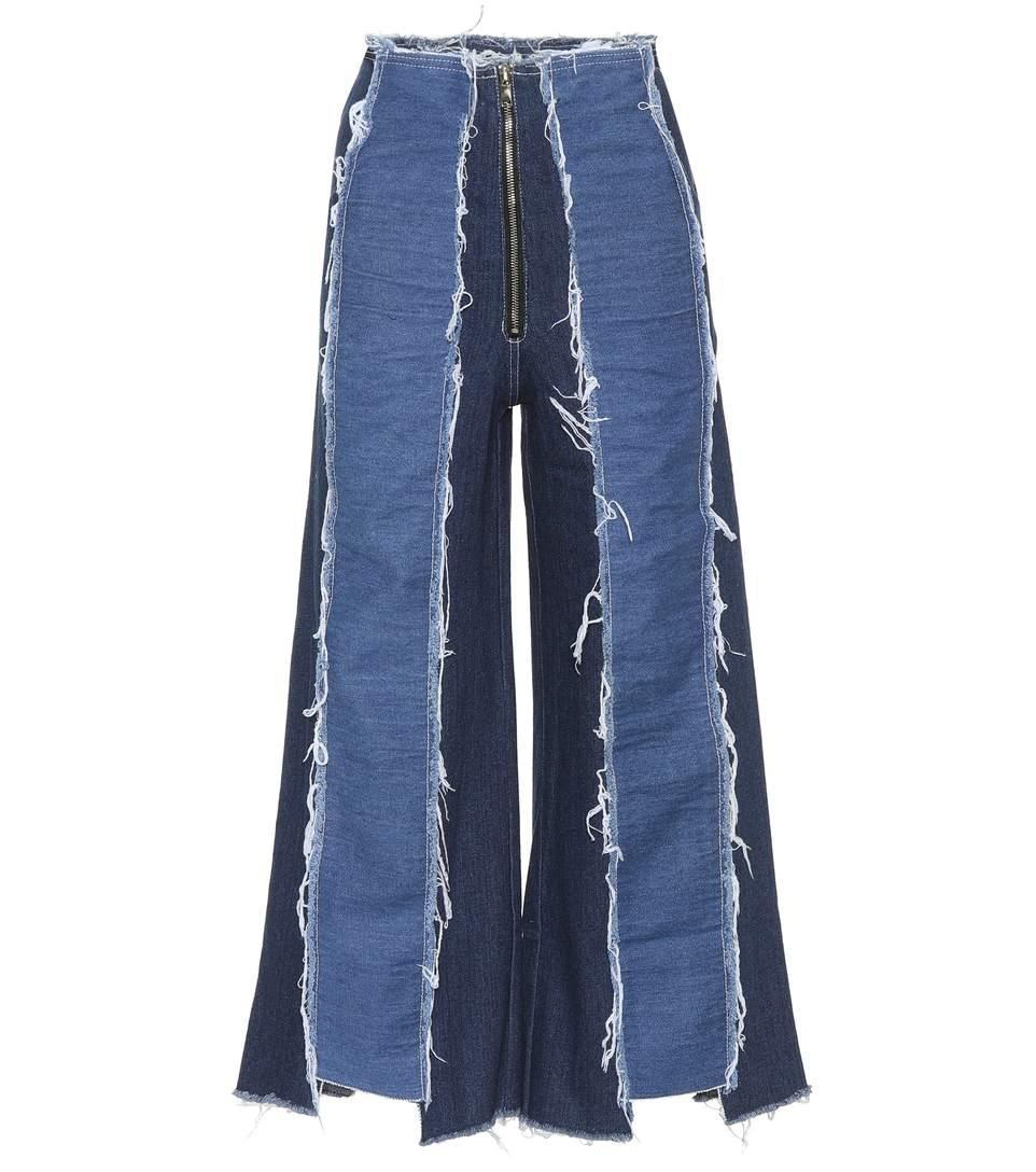 Rejina Pyo Bella Cropped Distressed High-rise Wide-leg Jeans In Mid ...