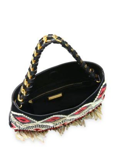 Shop Tory Burch Small Brooke Embellished Hobo In Black