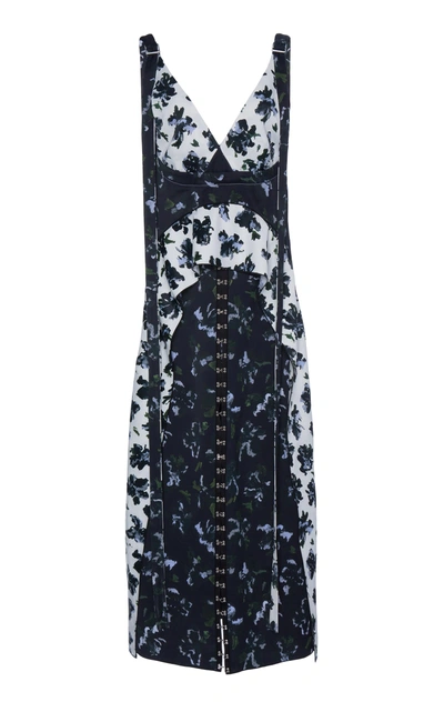 Shop Proenza Schouler Printed Matte Satin Dress In Black