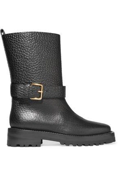 Shop Marni Woman Textured-leather Boots Black