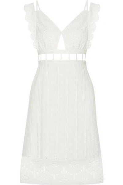Shop Opening Ceremony Woman Cutout Broderie Anglaise Cotton Mini Dress White