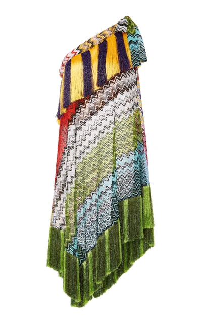 Shop Missoni Asymmetric Fringe Coverup In Multi