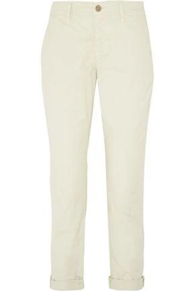 Shop J Brand Woman Alex Cropped Cotton-blend Twill Slim-leg Pants White