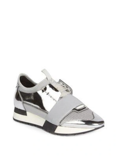 Shop Balenciaga Race Low-top Chunky Sneakers In Argent