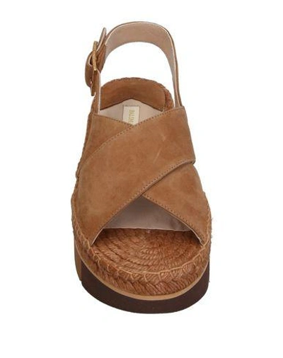 Shop Paloma Barceló Woman Sandals Khaki Size 10 Soft Leather In Beige