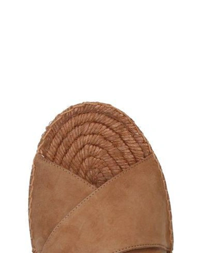 Shop Paloma Barceló Woman Sandals Khaki Size 10 Soft Leather In Beige