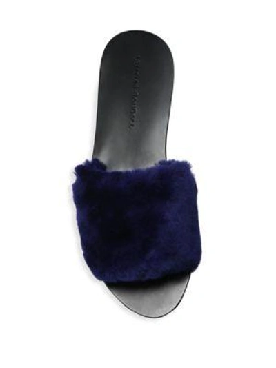 Shop Loeffler Randall Isabel Fur Slides In Eclipse