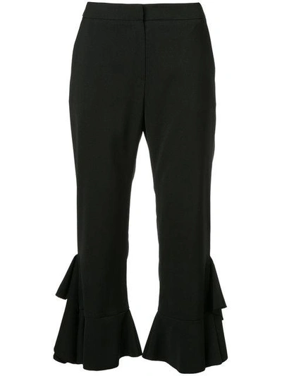 Shop Goen J Ruffle-trimmed Flared Pants