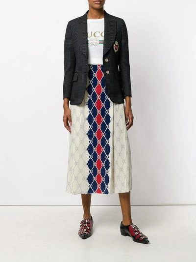 Shop Gucci Rhombus Skirt In Neutrals