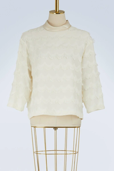 Shop Marc Jacobs Blouse With Ruffles In Ivory
