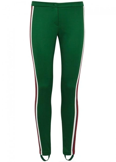Shop Gucci Green Striped Jersey Leggings