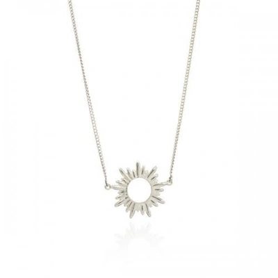 Shop Rachel Jackson London Electric Goddess Mini Sun Necklace In Sterling Silver