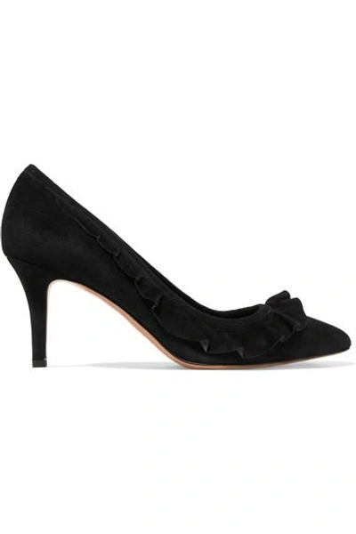 Shop Isabel Marant Poween Ruffled Suede Pumps In Black