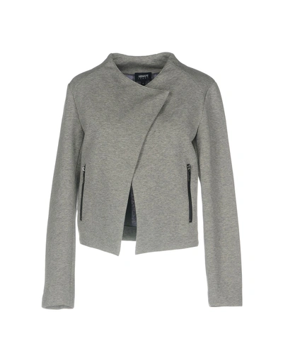 Shop Armani Jeans Double Breasted Pea Coat In Light Grey