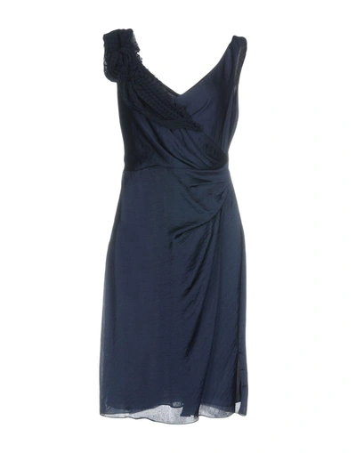 Shop Intropia Knee-length Dress In Dark Blue