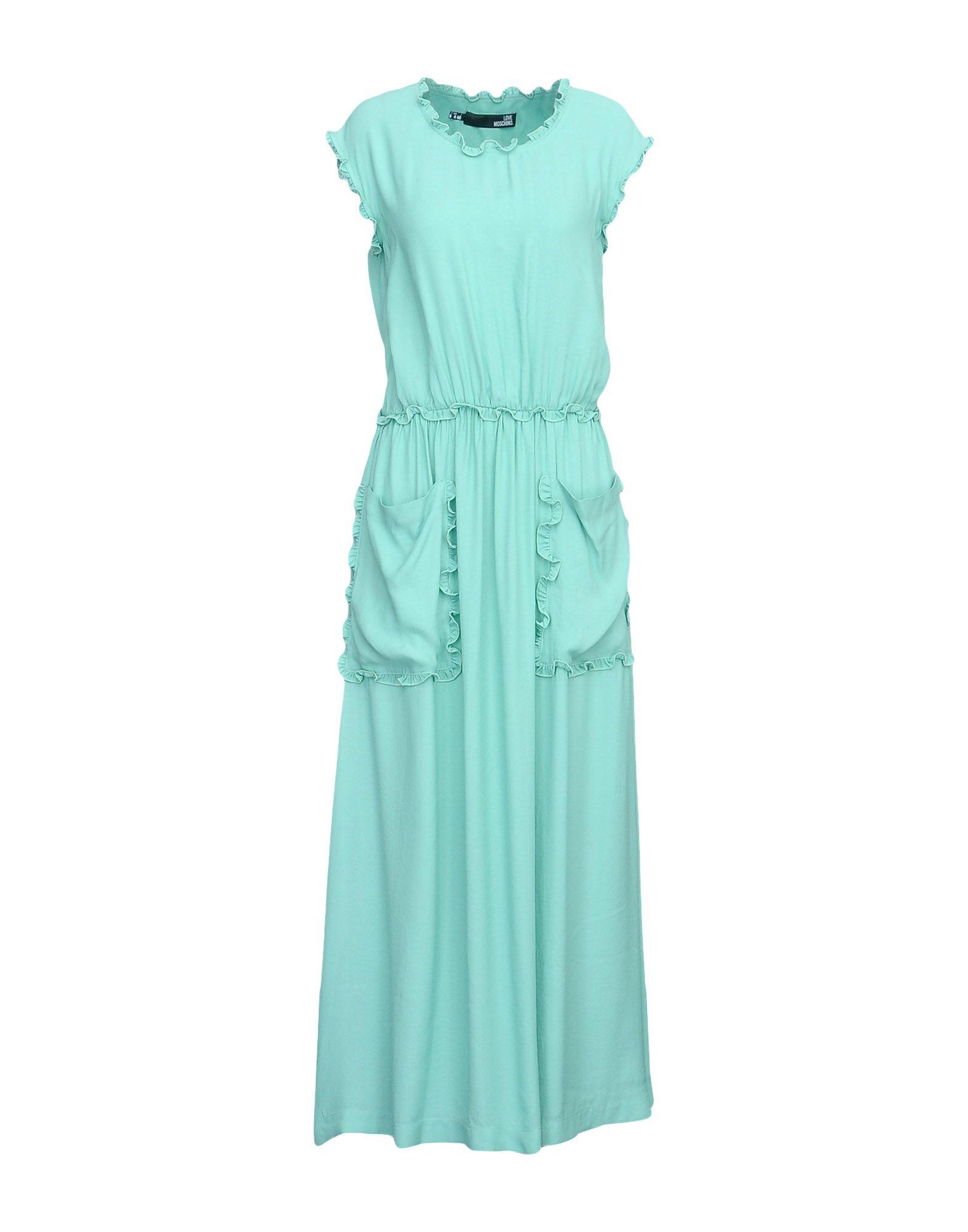 Love Moschino Long Dress In Light Green | ModeSens