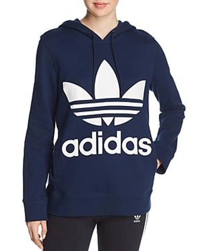 Shop Adidas Originals Oversize Trefoil Hoodie In Collegiate Navy