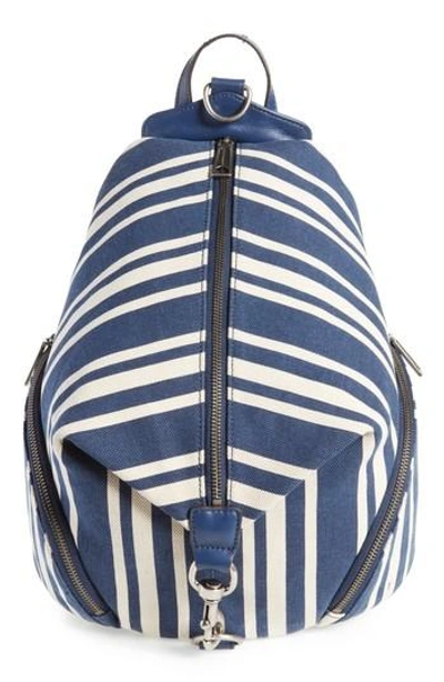 Shop Rebecca Minkoff Julian Canvas Backpack - Blue In Navy Stripe
