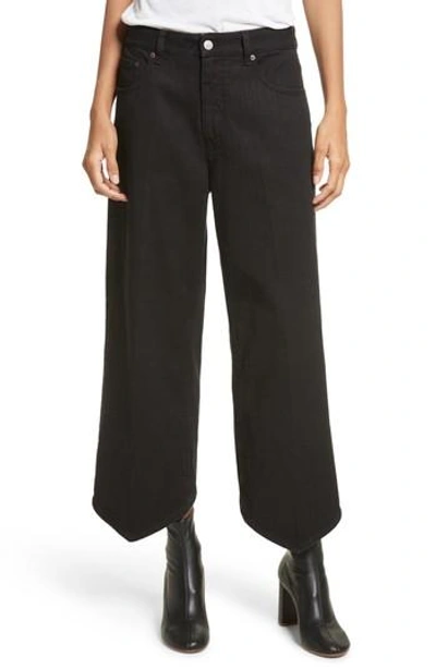 Shop Mm6 Maison Margiela Just Wash Point Hem Wide Leg Jeans In Black