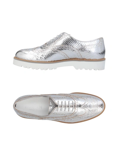 Hogan Lace-up Shoes In Silver