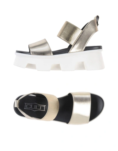 Shop Cult Woman Sandals Platinum Size 8 Textile Fibers In Grey