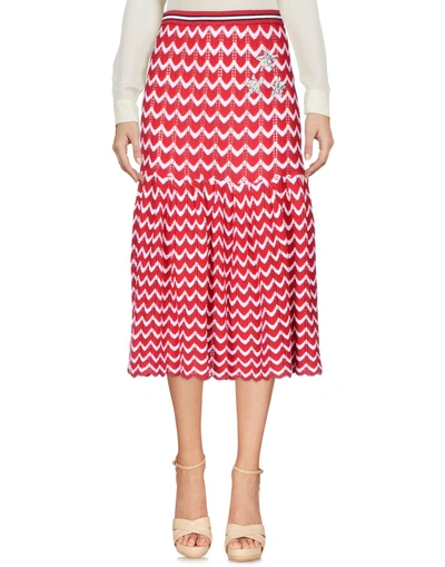 Shop Ainea Knee Length Skirt In Red