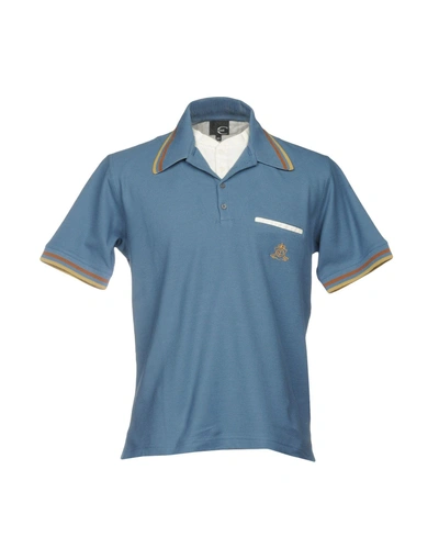 Shop Just Cavalli Polo Shirt In Pastel Blue