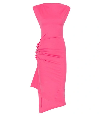 Shop Paco Rabanne Pink Long Jersey Dress