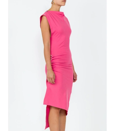 Shop Paco Rabanne Pink Long Jersey Dress