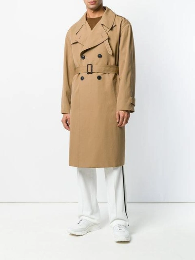 plaid back trench coat