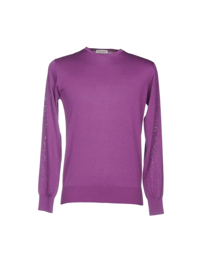 Shop Kangra Cashmere Kangra Man Sweater Purple Size 48 Silk, Cotton