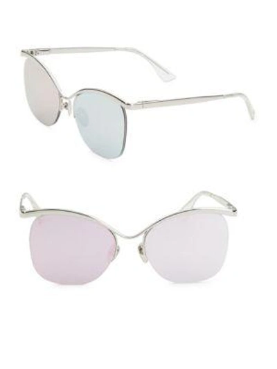 Shop Le Specs 55mm Semi-charmed Sunglasses In Platinum