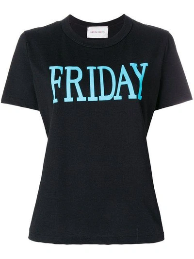 Shop Alberta Ferretti Friday Print T-shirt - Black