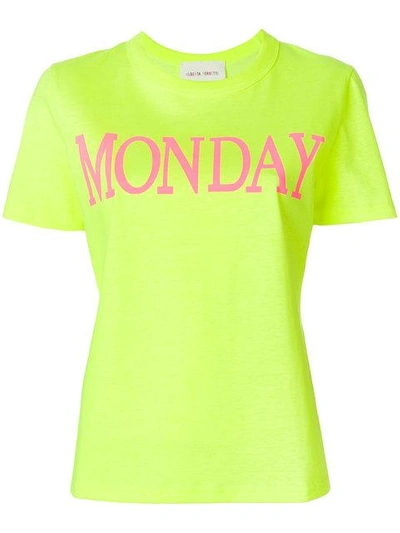 Shop Alberta Ferretti Monday Print T-shirt - Yellow