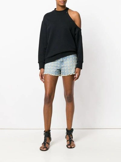 Shop Isabel Marant Étoile Floral Embroidered Denim Shorts