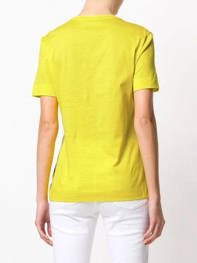 Shop Versace Logo Print T-shirt In Yellow